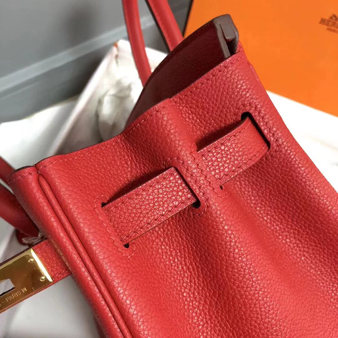 Hermes Birkin 30cm Bag in Original Togo Leather red